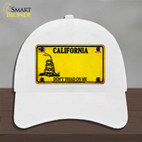 California Dont Tread On Me Novelty License Plate Hat Unconstructed Cotton / White