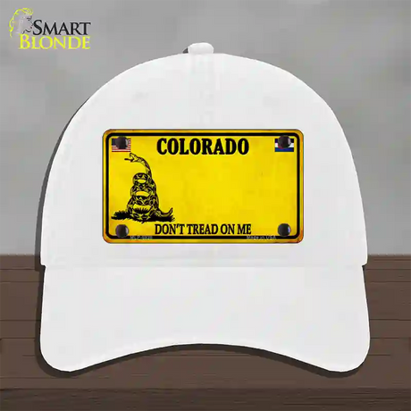 Colorado Dont Tread On Me Novelty License Plate Hat Unconstructed Cotton / White