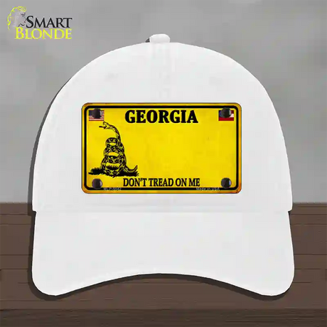 Georgia Dont Tread On Me Novelty License Plate Hat Unconstructed Cotton / White