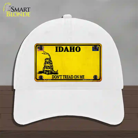 Idaho Dont Tread On Me Novelty License Plate Hat Unconstructed Cotton / White