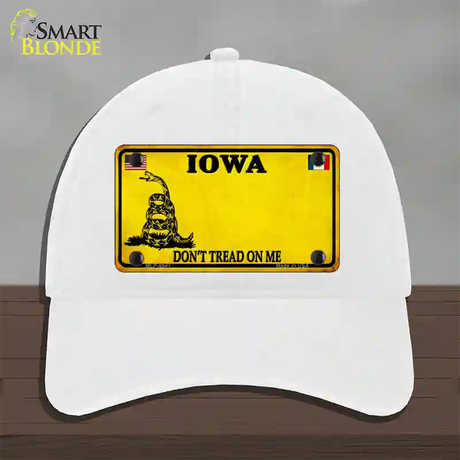 Iowa Dont Tread On Me Novelty License Plate Hat Unconstructed Cotton / White