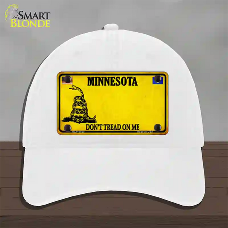 Minnesota Dont Tread On Me Novelty License Plate Hat Unconstructed Cotton / White