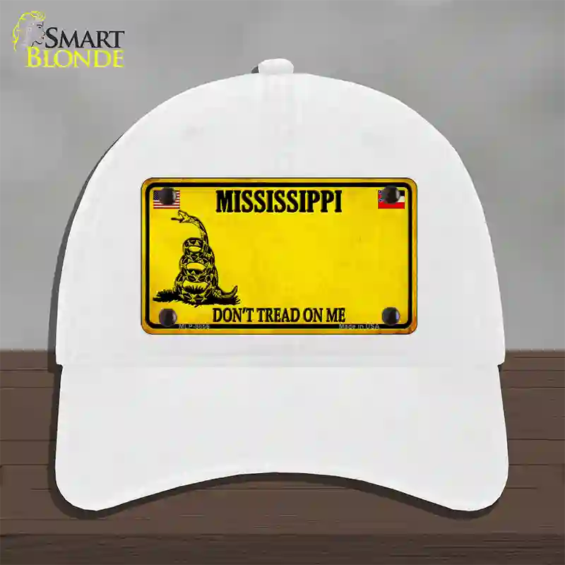 Mississippi Dont Tread On Me Novelty License Plate Hat Unconstructed Cotton / White