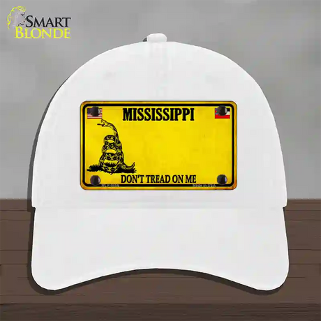 Mississippi Dont Tread On Me Novelty License Plate Hat Unconstructed Cotton / White