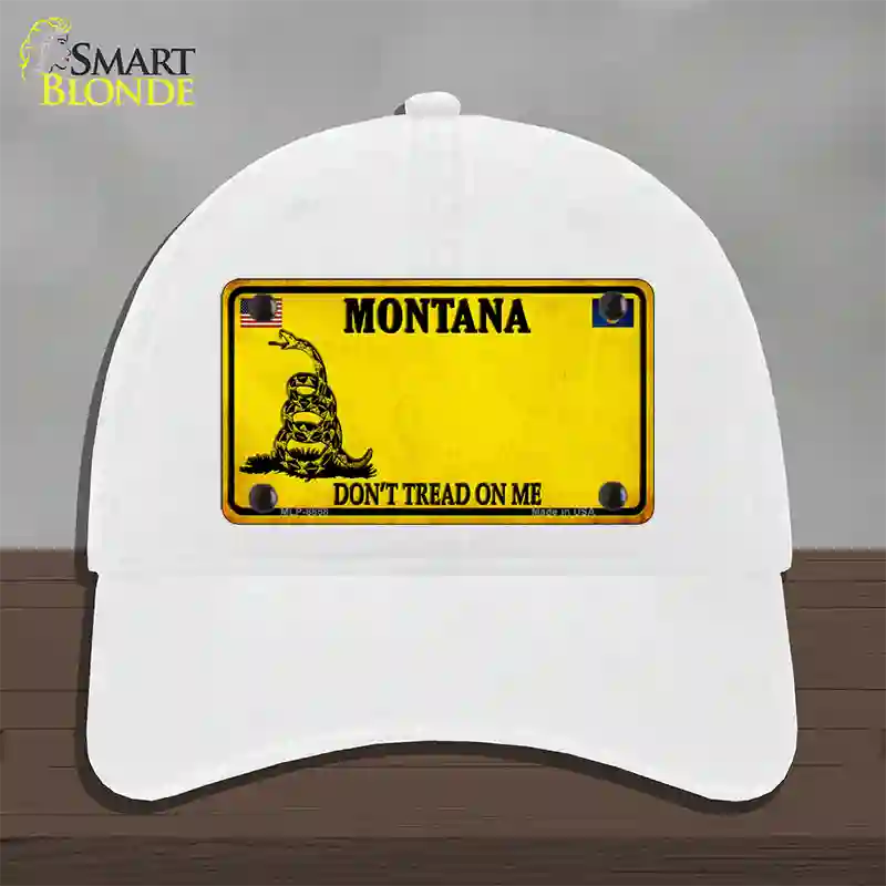 Montana Dont Tread On Me Novelty License Plate Hat Unconstructed Cotton / White