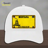 Montana Dont Tread On Me Novelty License Plate Hat Unconstructed Cotton / White