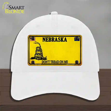 Nebraska Dont Tread On Me Novelty License Plate Hat Unconstructed Cotton / White