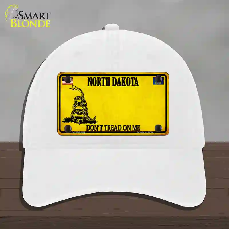 North Dakota Dont Tread On Me Novelty License Plate Hat Unconstructed Cotton / White