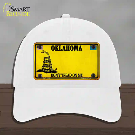 Oklahoma Dont Tread On Me Novelty License Plate Hat Unconstructed Cotton / White