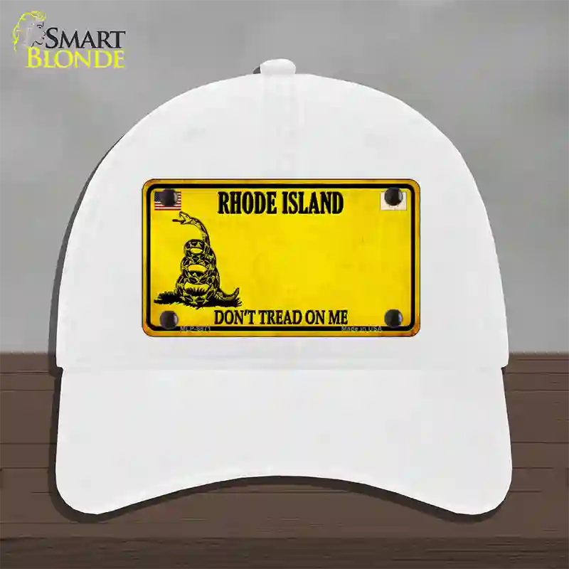 Rhode Island Dont Tread On Me Novelty License Plate Hat Unconstructed Cotton / White