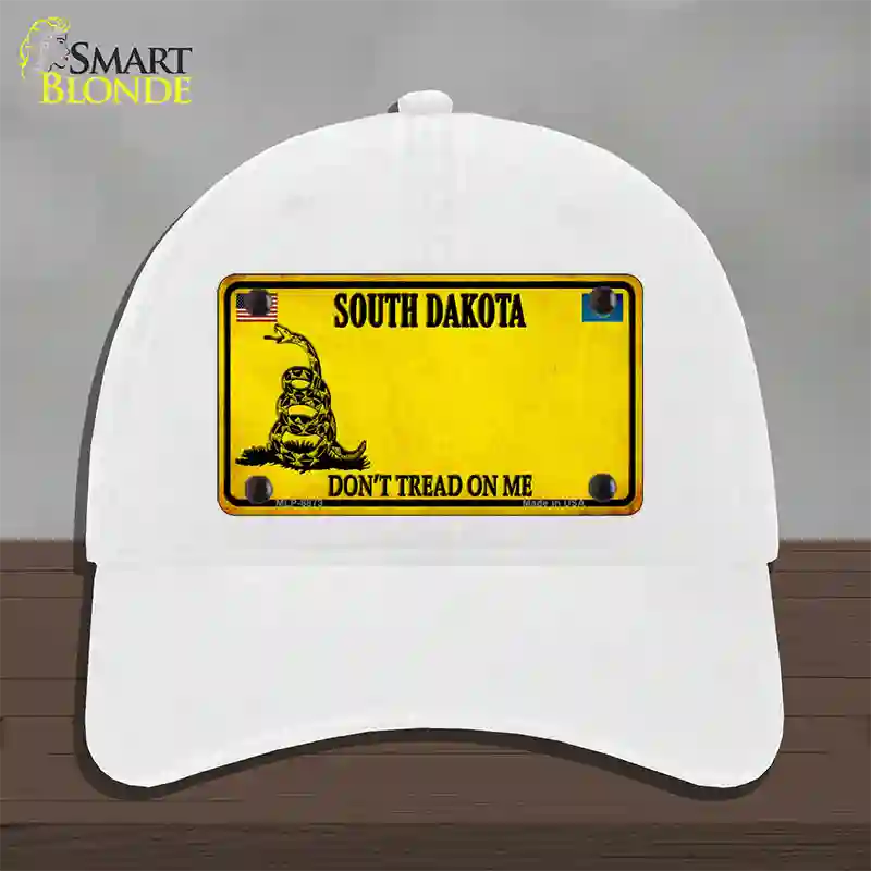 South Dakota Dont Tread On Me Novelty License Plate Hat Unconstructed Cotton / White