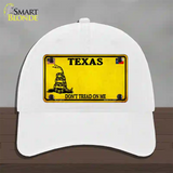 Texas Dont Tread On Me Novelty License Plate Hat Unconstructed Cotton / White