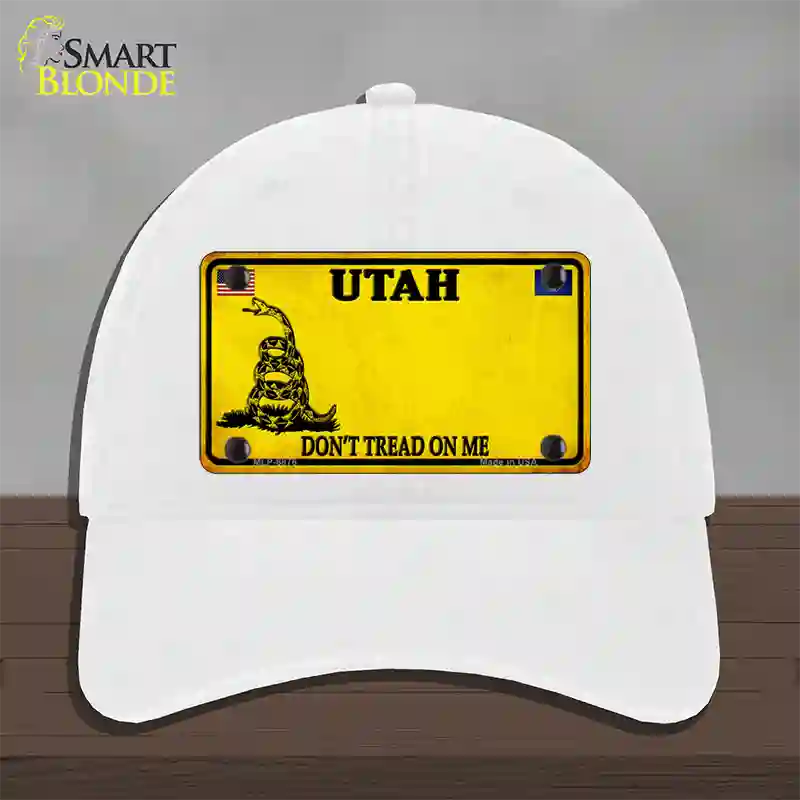 Utah Dont Tread On Me Novelty License Plate Hat Unconstructed Cotton / White