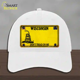 Wisconsin Dont Tread On Me Novelty License Plate Hat Unconstructed Cotton / White