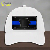 Iowa Thin Blue Line Novelty License Plate Hat Unconstructed Cotton / White