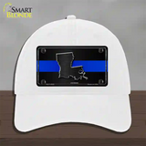 Louisiana Thin Blue Line Novelty License Plate Hat Unconstructed Cotton / White