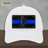 Maine Thin Blue Line Novelty License Plate Hat Unconstructed Cotton / White