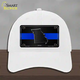 Missouri Thin Blue Line Novelty License Plate Hat Unconstructed Cotton / White