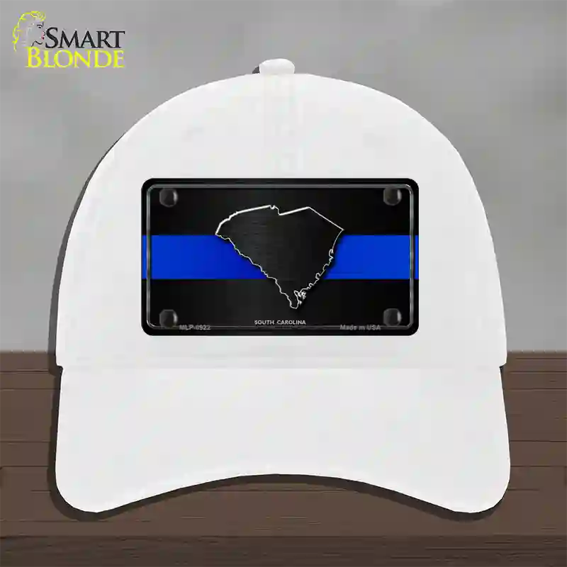 South Carolina Thin Blue Line Novelty License Plate Hat Unconstructed Cotton / White