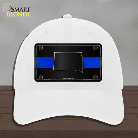 South Dakota Thin Blue Line Novelty License Plate Hat Unconstructed Cotton / White