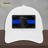 Wisconsin Thin Blue Line Novelty License Plate Hat Unconstructed Cotton / White