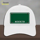 Washington Green Novelty License Plate Hat Unconstructed Cotton / White