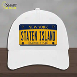 Staten Island New York Novelty License Plate Hat Unconstructed Cotton / White