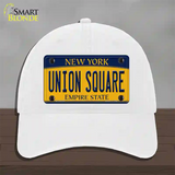 Union Square New York Novelty License Plate Hat Unconstructed Cotton / White