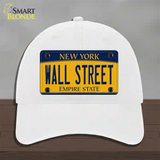 Wall Street New York Novelty License Plate Hat Unconstructed Cotton / White