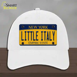 Little Italy New York Novelty License Plate Hat Unconstructed Cotton / White