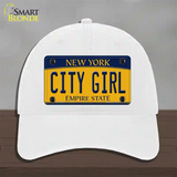 City Girl New York Novelty License Plate Hat Unconstructed Cotton / White