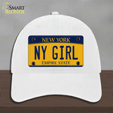 NY Girl New York Novelty License Plate Hat Unconstructed Cotton / White