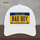 Bad Boy New York Novelty License Plate Hat Unconstructed Cotton / White