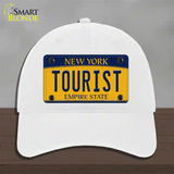 Tourist New York Novelty License Plate Hat Unconstructed Cotton / White