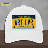 Art Lvr New York Novelty License Plate Hat Unconstructed Cotton / White