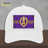 Purple Heart Novelty License Plate Hat Unconstructed Cotton / White