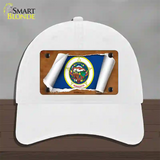 Minnesota Flag Scroll Novelty License Plate Hat Unconstructed Cotton / White