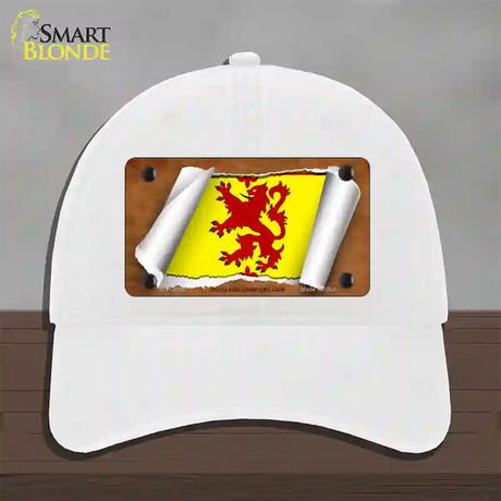 Scotland Rampant Lion Flag Scroll Novelty License Plate Hat Unconstructed Cotton / White