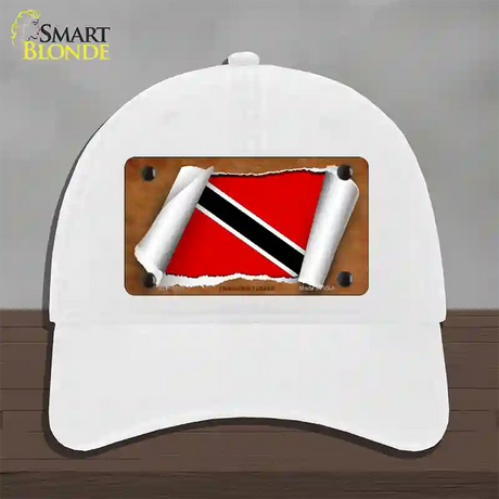 Trinidad & Tobago Flag Scroll Novelty License Plate Hat Unconstructed Cotton / White