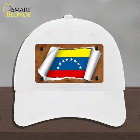 Venezuela Flag Scroll Novelty License Plate Hat Unconstructed Cotton / White