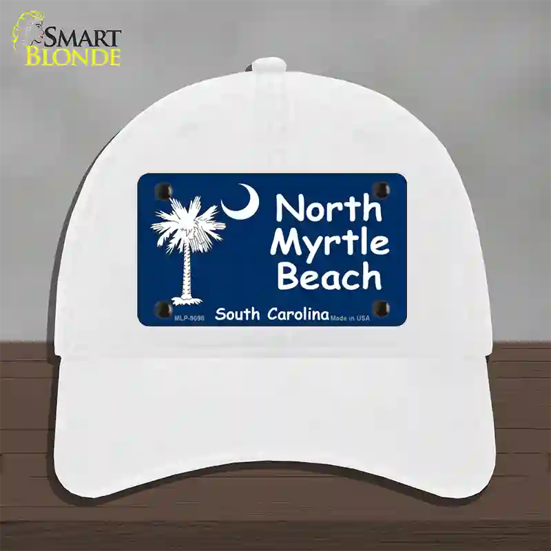 North Myrtle Beach Flag Novelty License Plate Hat Unconstructed Cotton / White