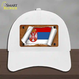 Serbia/Eagle Flag Scroll Novelty License Plate Hat Unconstructed Cotton / White