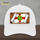 Alderney Flag Scroll Novelty License Plate Hat Unconstructed Cotton / White