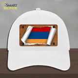 Armenia Flag Scroll Novelty License Plate Hat Unconstructed Cotton / White