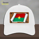 Burkina Faso Flag Scroll Novelty License Plate Hat Unconstructed Cotton / White