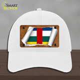 Central African Republic Flag Scroll Novelty License Plate Hat Unconstructed Cotton / White