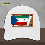 Equatorial Guinea Flag Scroll Novelty License Plate Hat Unconstructed Cotton / White