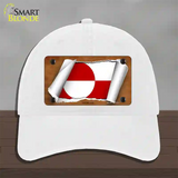 Greenland Flag Scroll Novelty License Plate Hat Unconstructed Cotton / White