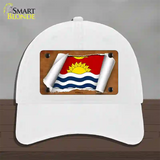 Kiribati Flag Scroll Novelty License Plate Hat Unconstructed Cotton / White