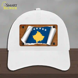 Kosovo Flag Scroll Novelty License Plate Hat Unconstructed Cotton / White